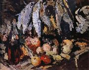 Konstantin Korovin Fish wine and fruit France oil painting artist